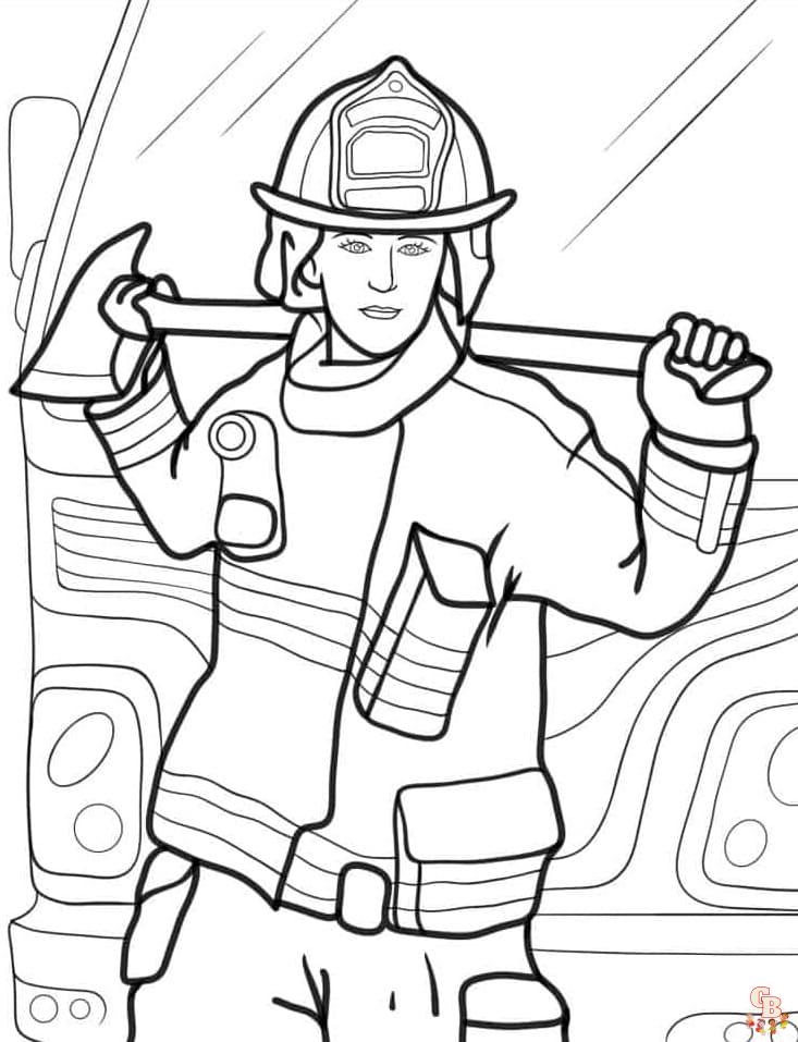 Printable fireman coloring pages free for kids and adults