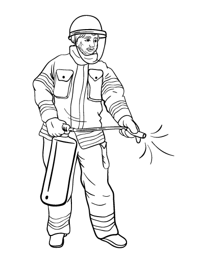 Free fireman coloring page