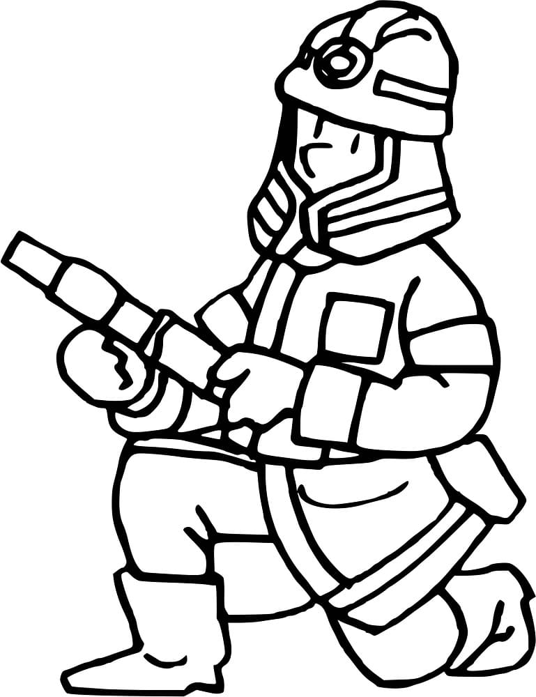 Free printable firefighter coloring page