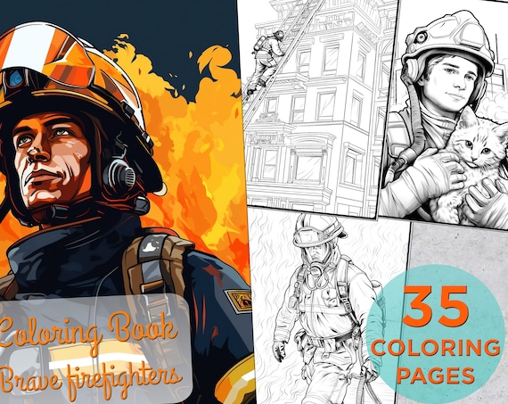 Brave firefighters coloring pages printable fireman coloring book pages for children firefighters coloring pages for adults