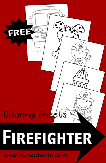 Ð free printable firefighter coloring page set