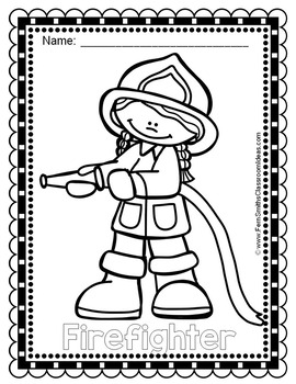 Munity helpers firefighters coloring pages freebie tpt