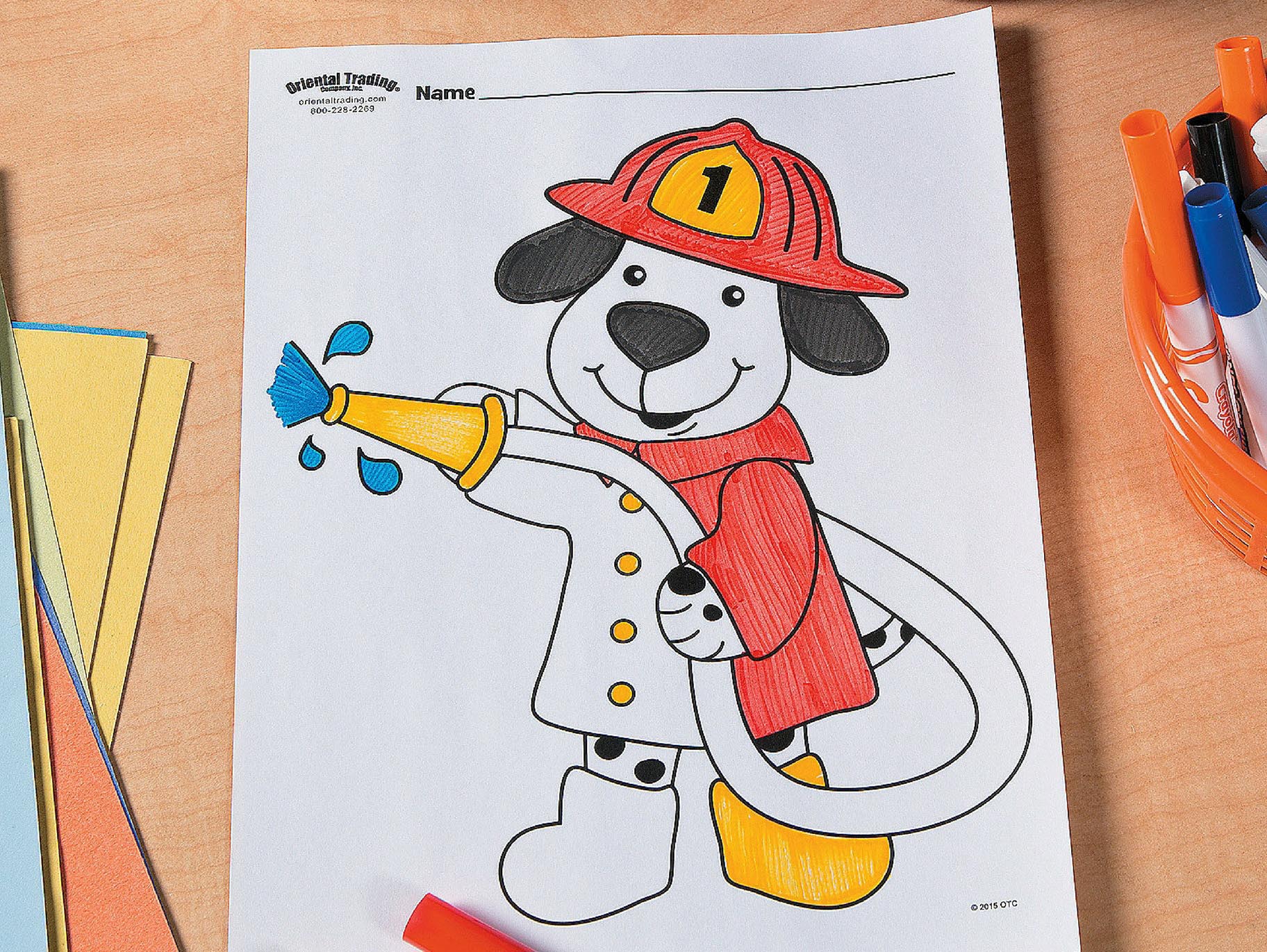 Firefighter party free printable coloring page idea