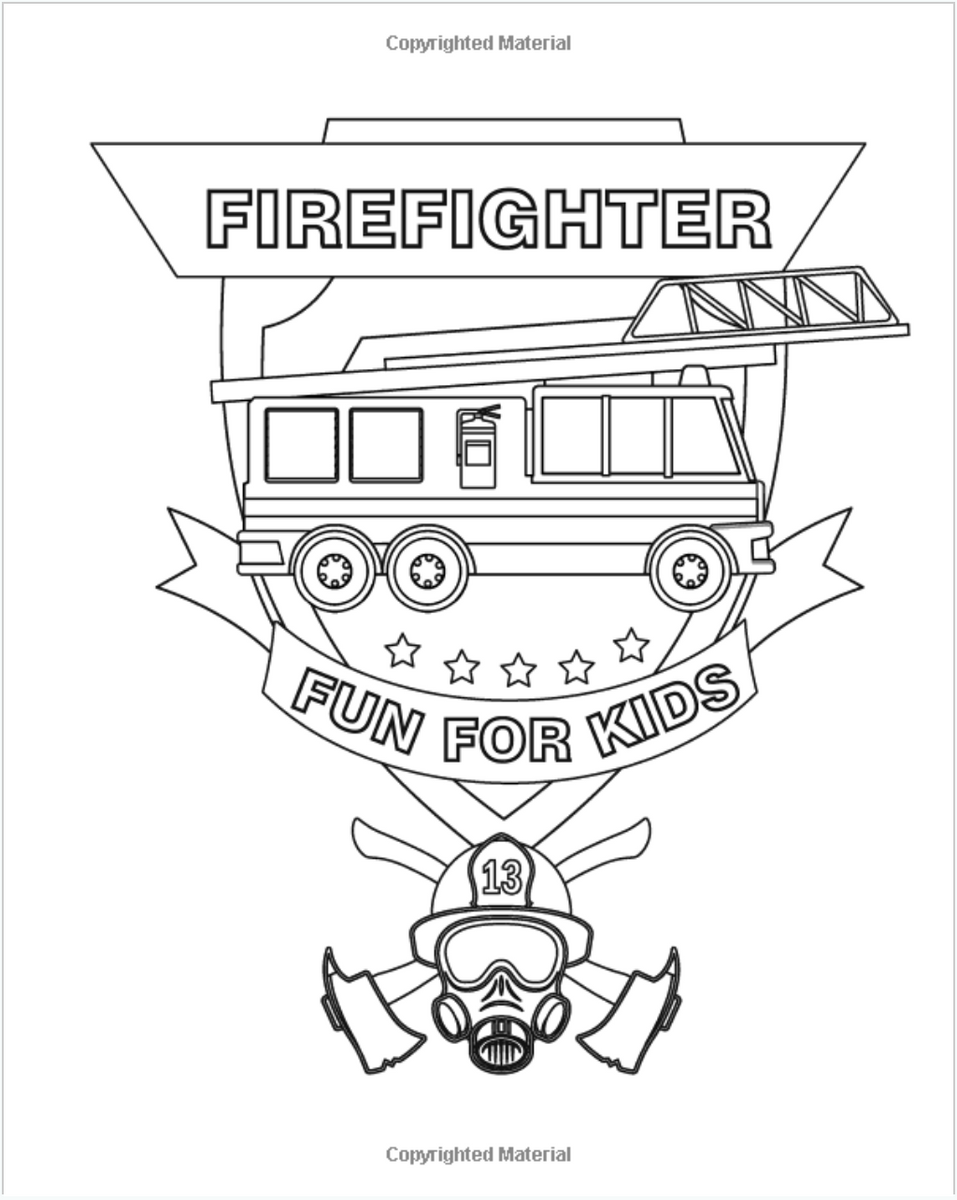 Easy fun firefighter coloring book for kids â