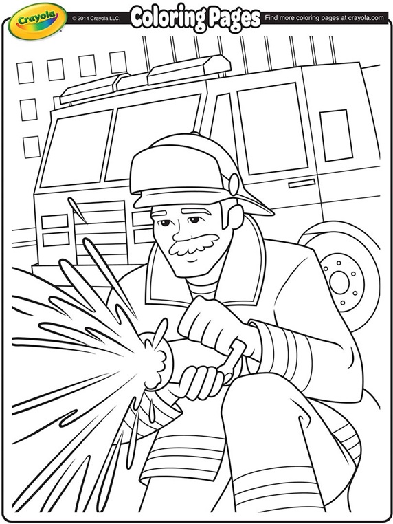 Firefighter coloring page