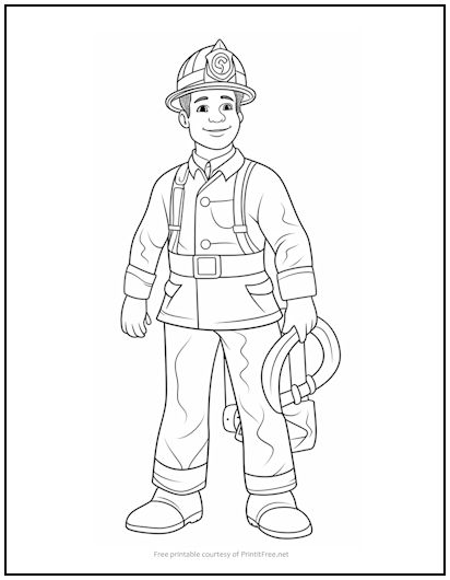 Fireman coloring page print it free