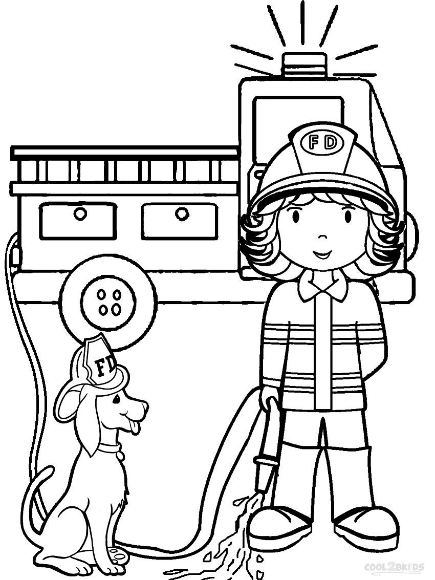 Free printable fireman coloring pages coolbkids kindergarten coloring pages truck coloring pages firetruck coloring page