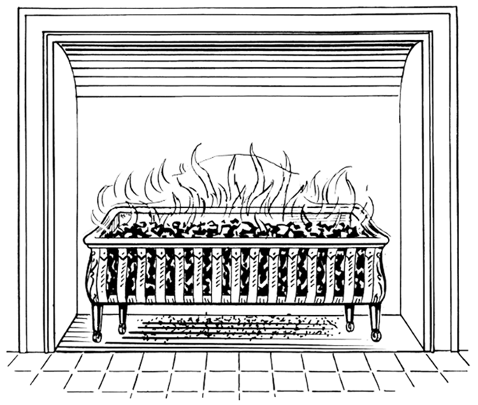 Fireplace coloring pages