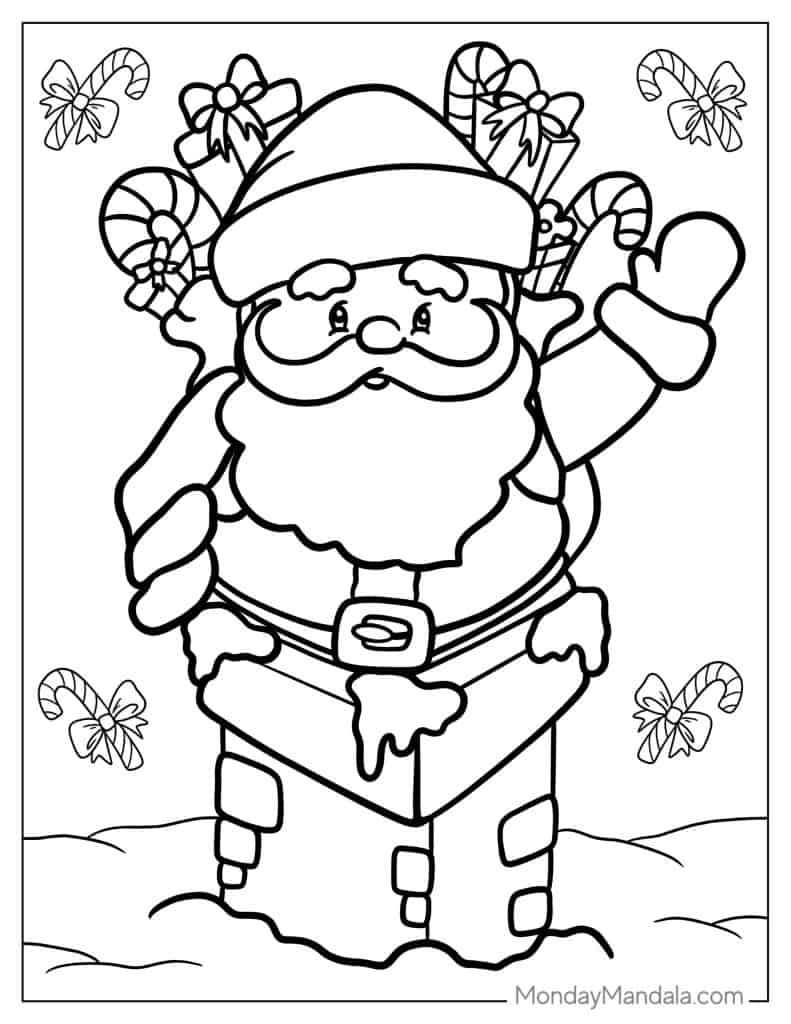 Santa coloring pages free pdf printables