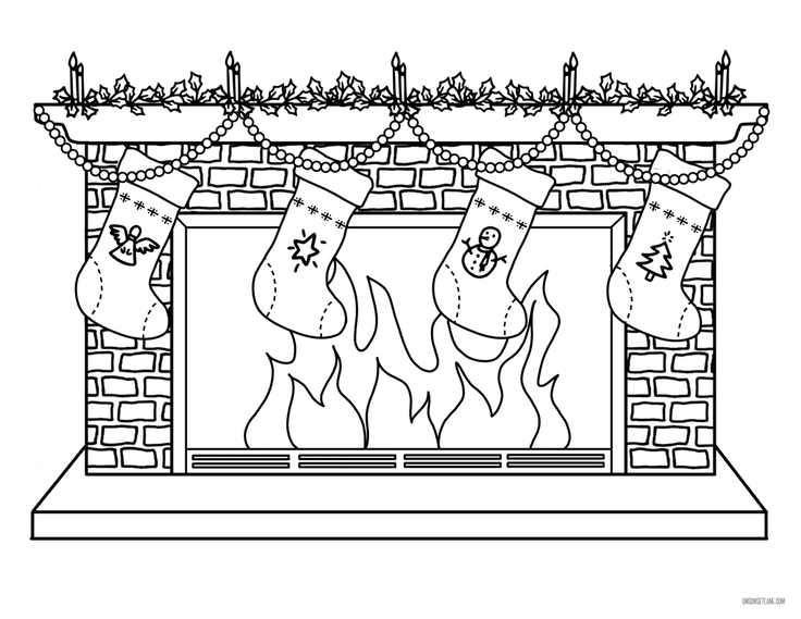 Christmas stockings coloring page