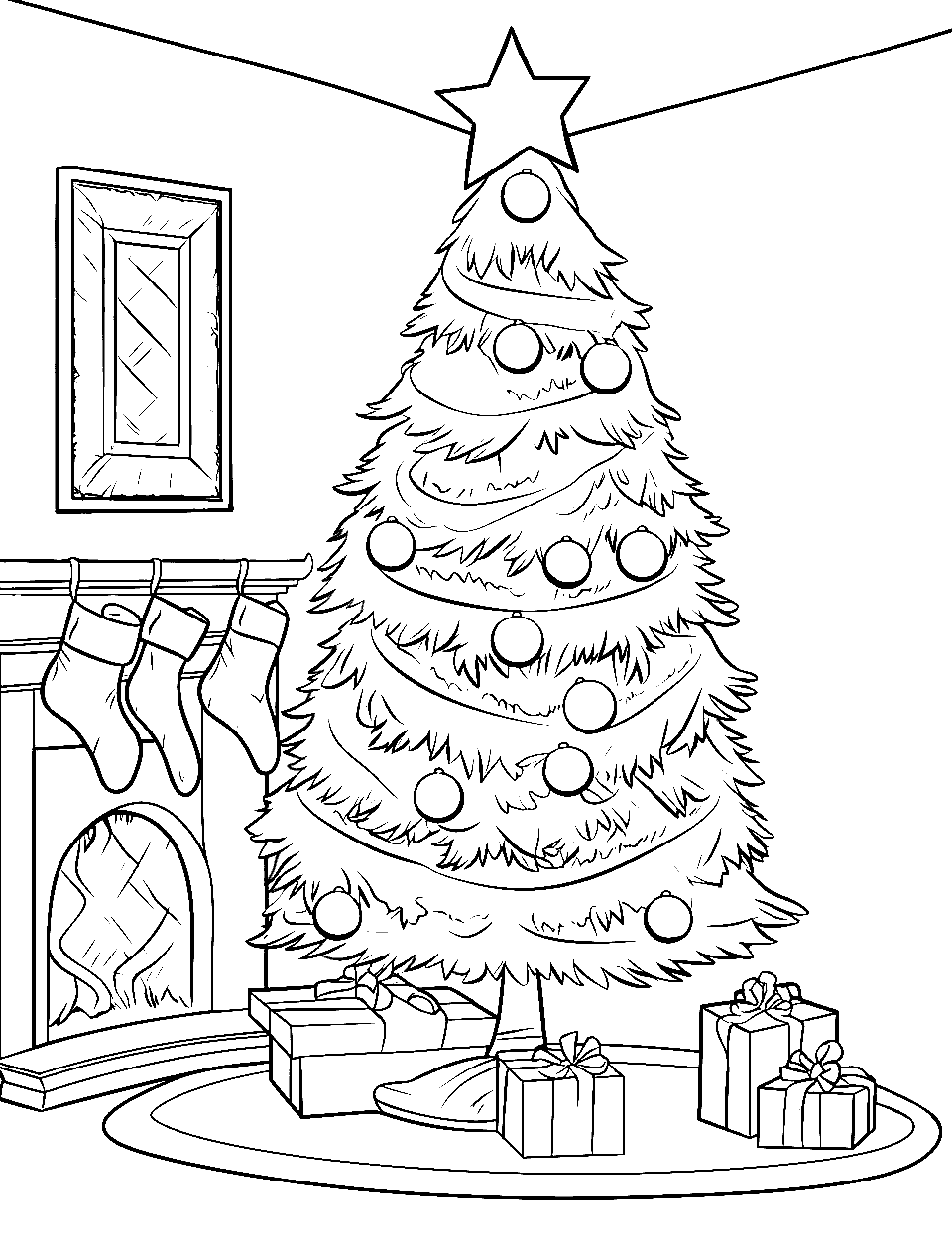 Christmas tree coloring pages free printables