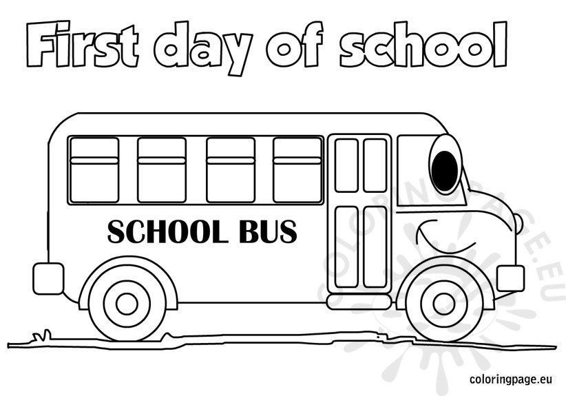 The first day of school coloring page coloring page