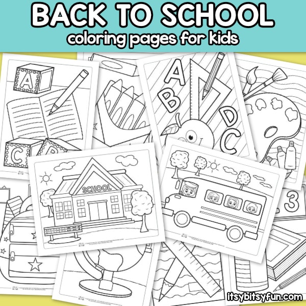 Back to school coloring pages for kids