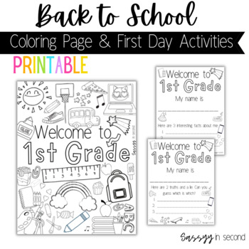 St grade back to school coloring page first day of school by sassyy in second