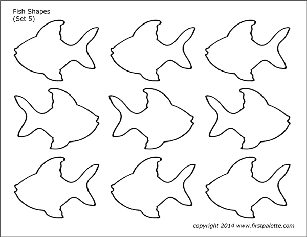 Fish shapes free printable templates coloring pages