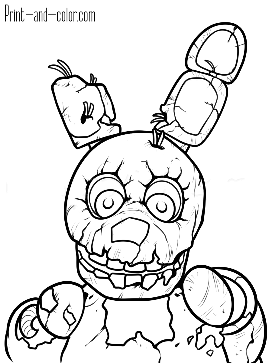 Five nights at freddys coloring pages print and color