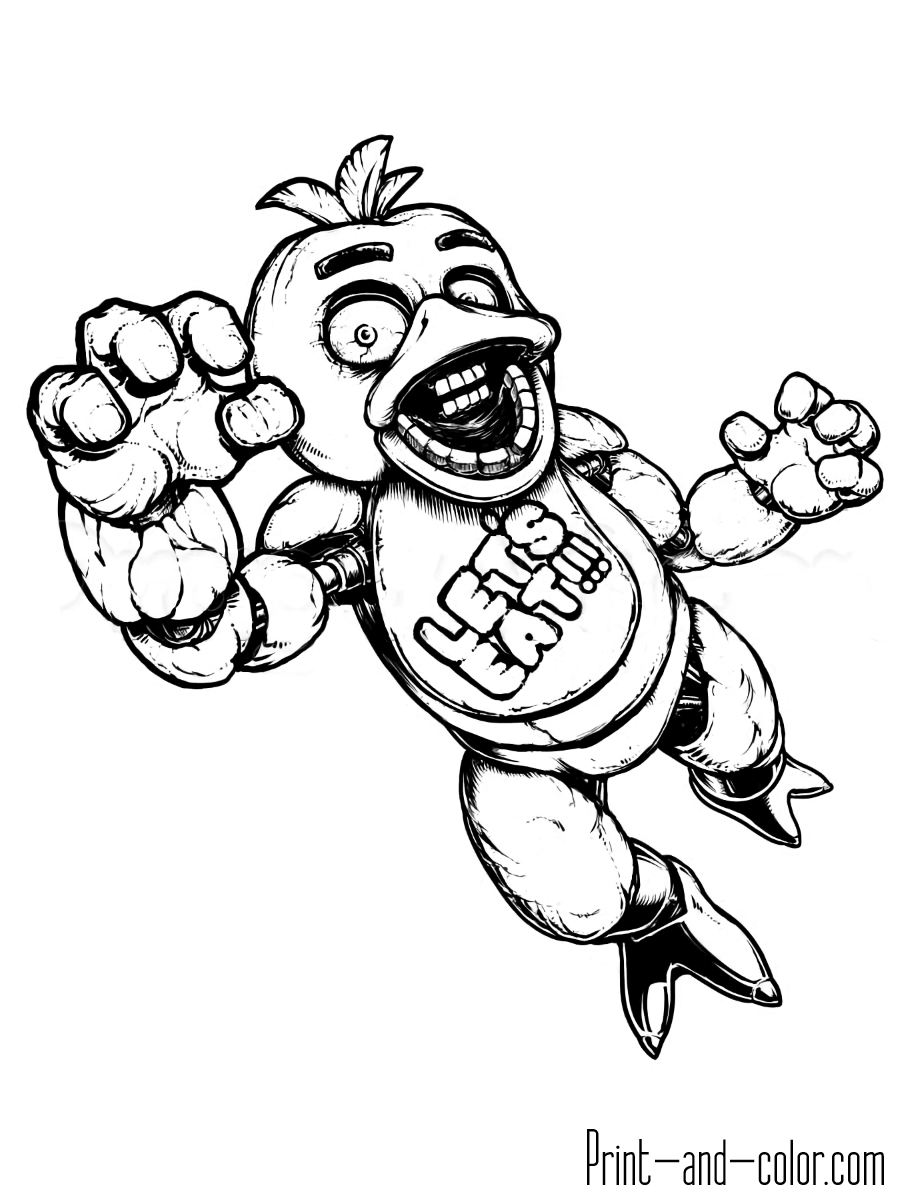 Five nights at freddys coloring pages print and color