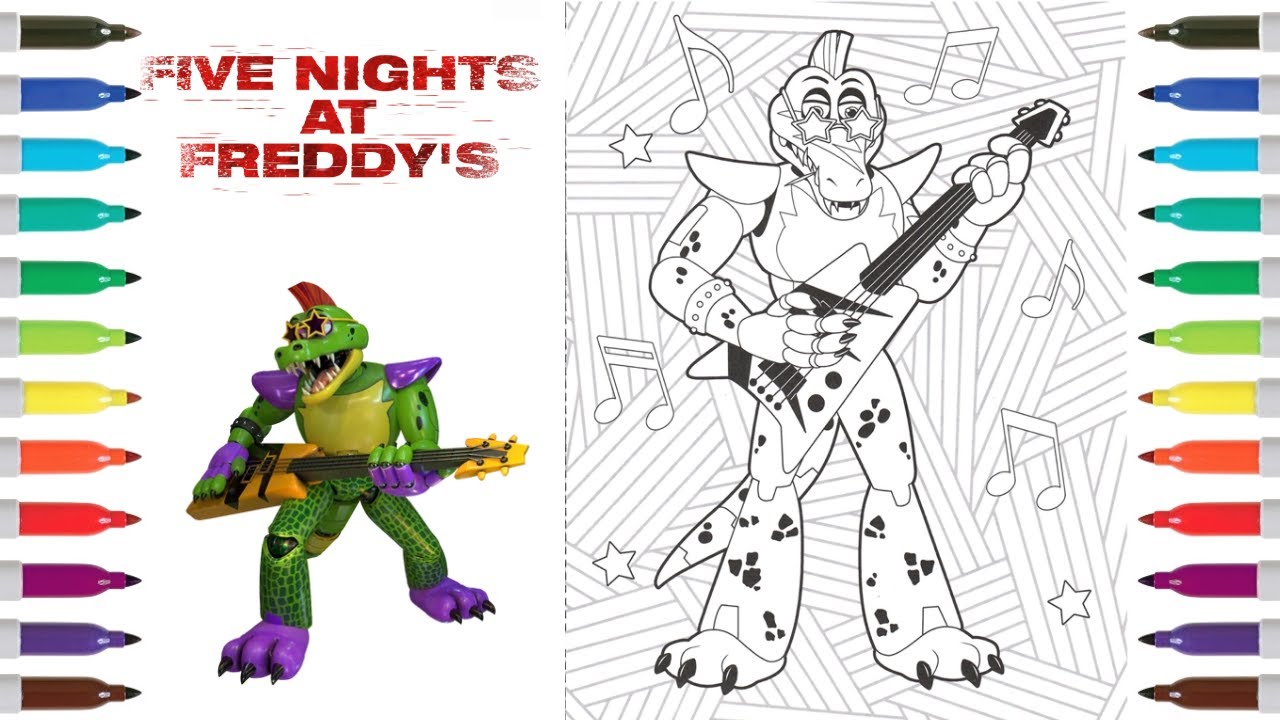 Five nights at freddys coloring book page montgomery gator fnaf security breach coloring page