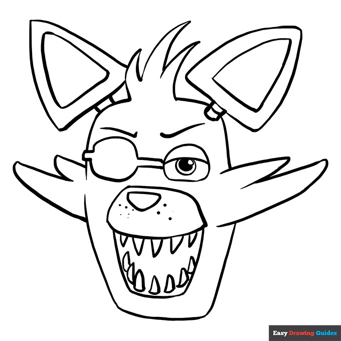 Foxy from five nights at freddys coloring page easy drawing guides