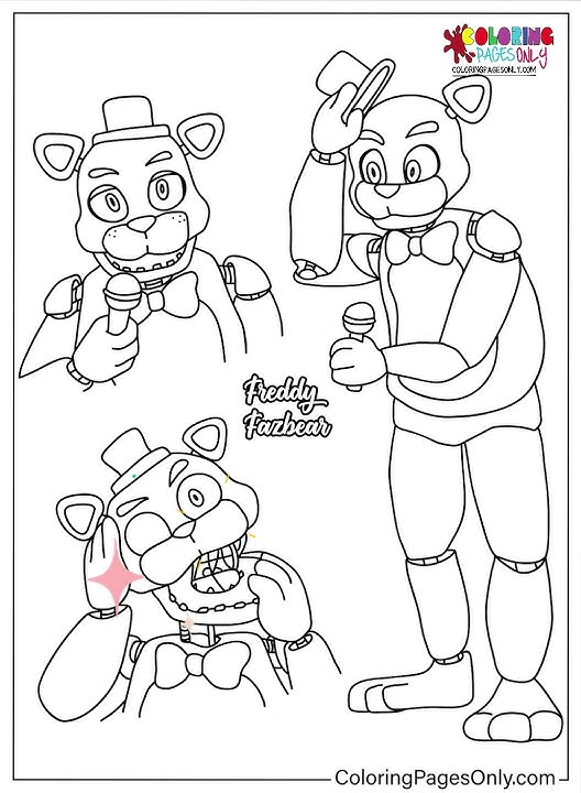 Freddy fazbear coloring pages collection freddy fazbear five nights at freddy