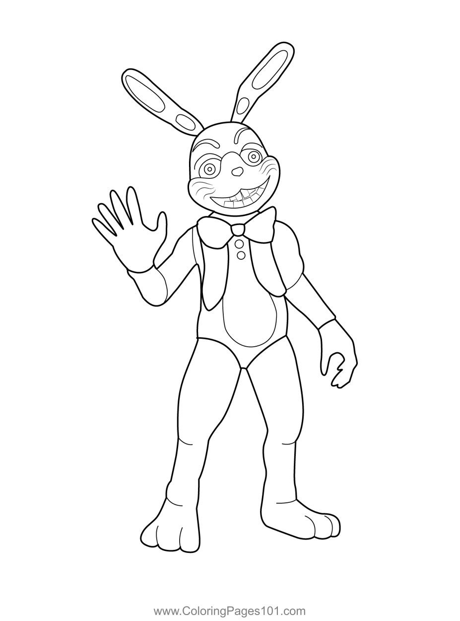 Glitchtrap fnaf coloring page for kids