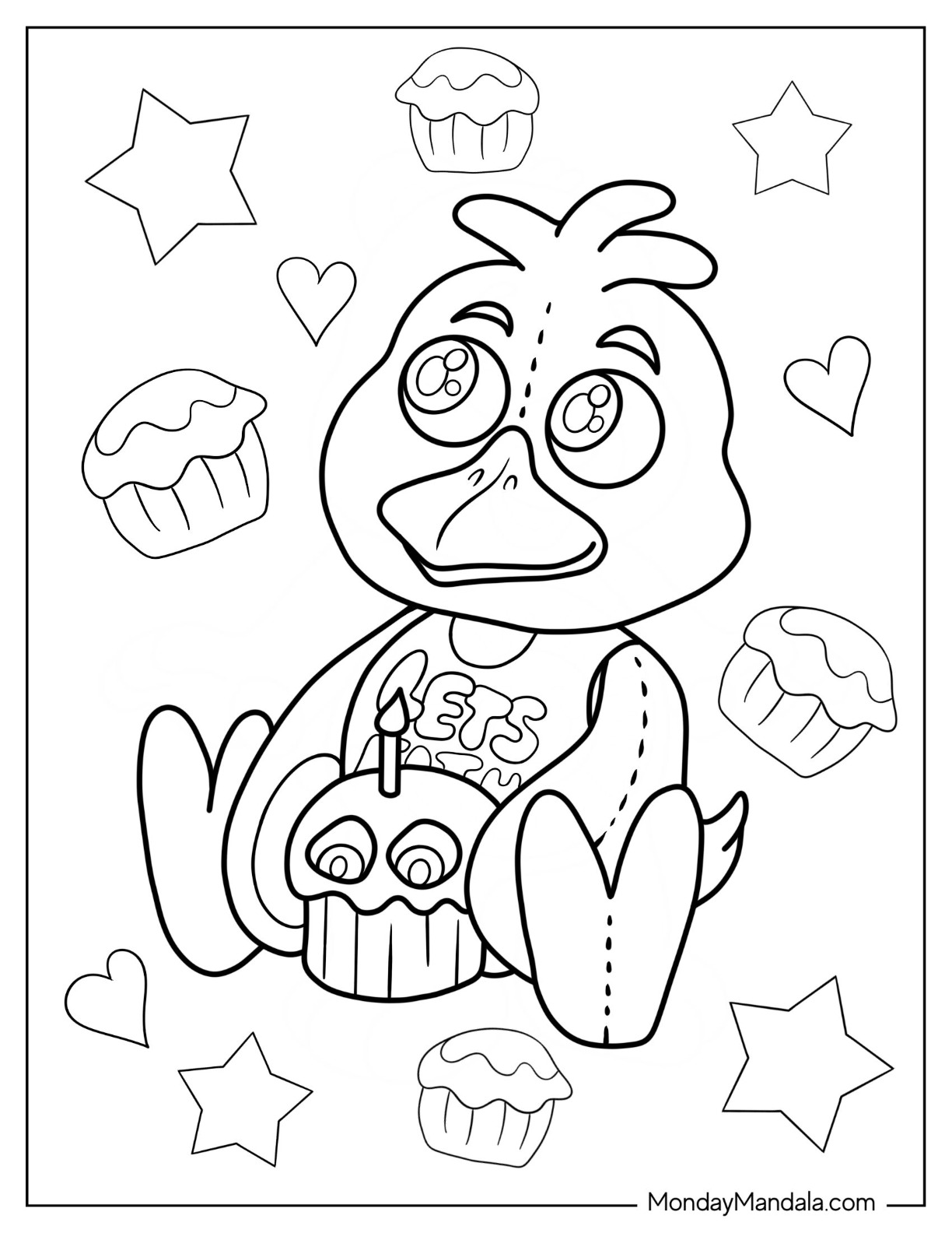 Five nights at freddies coloring pages free pdf printables