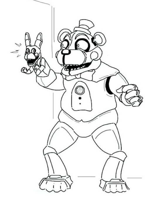 Free easy to print fnaf coloring pages