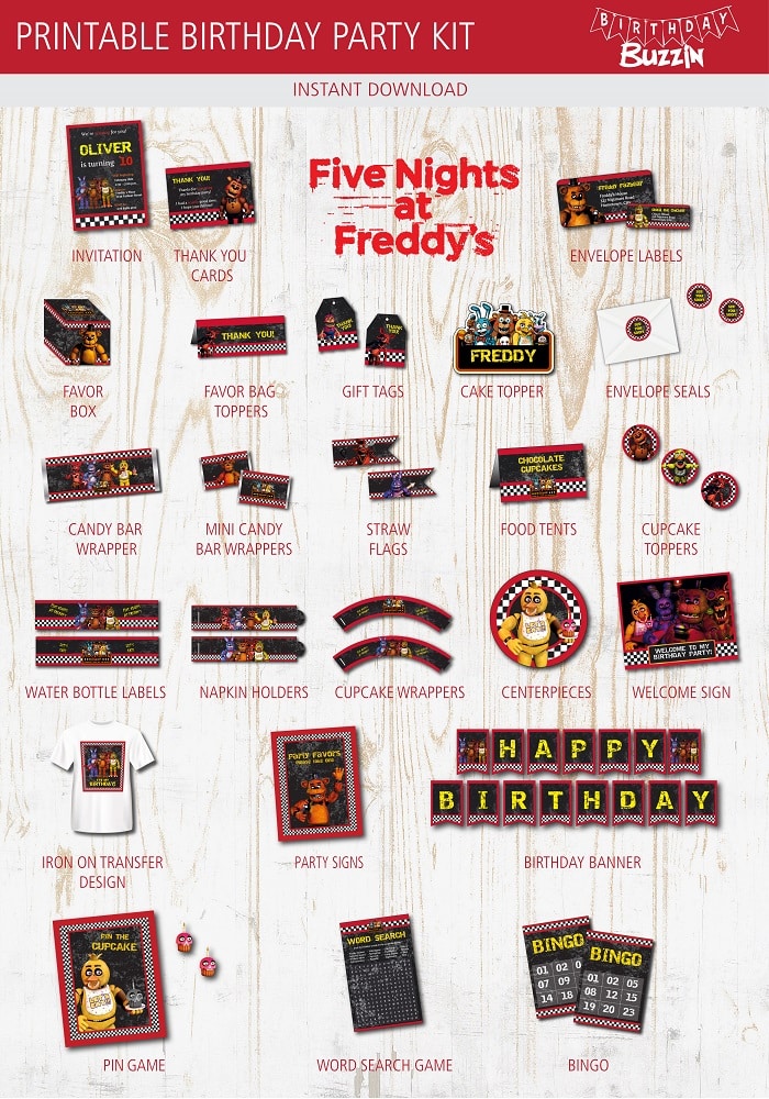 Five nights at freddys birthday party printables archives birthday buzzin