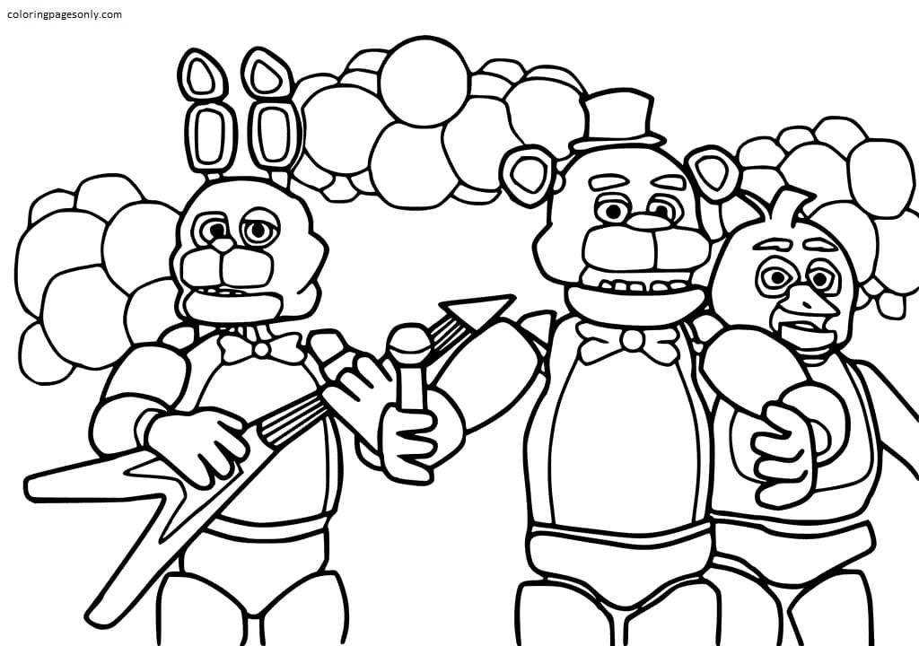 Five nights at freddys coloring pages printable for free download