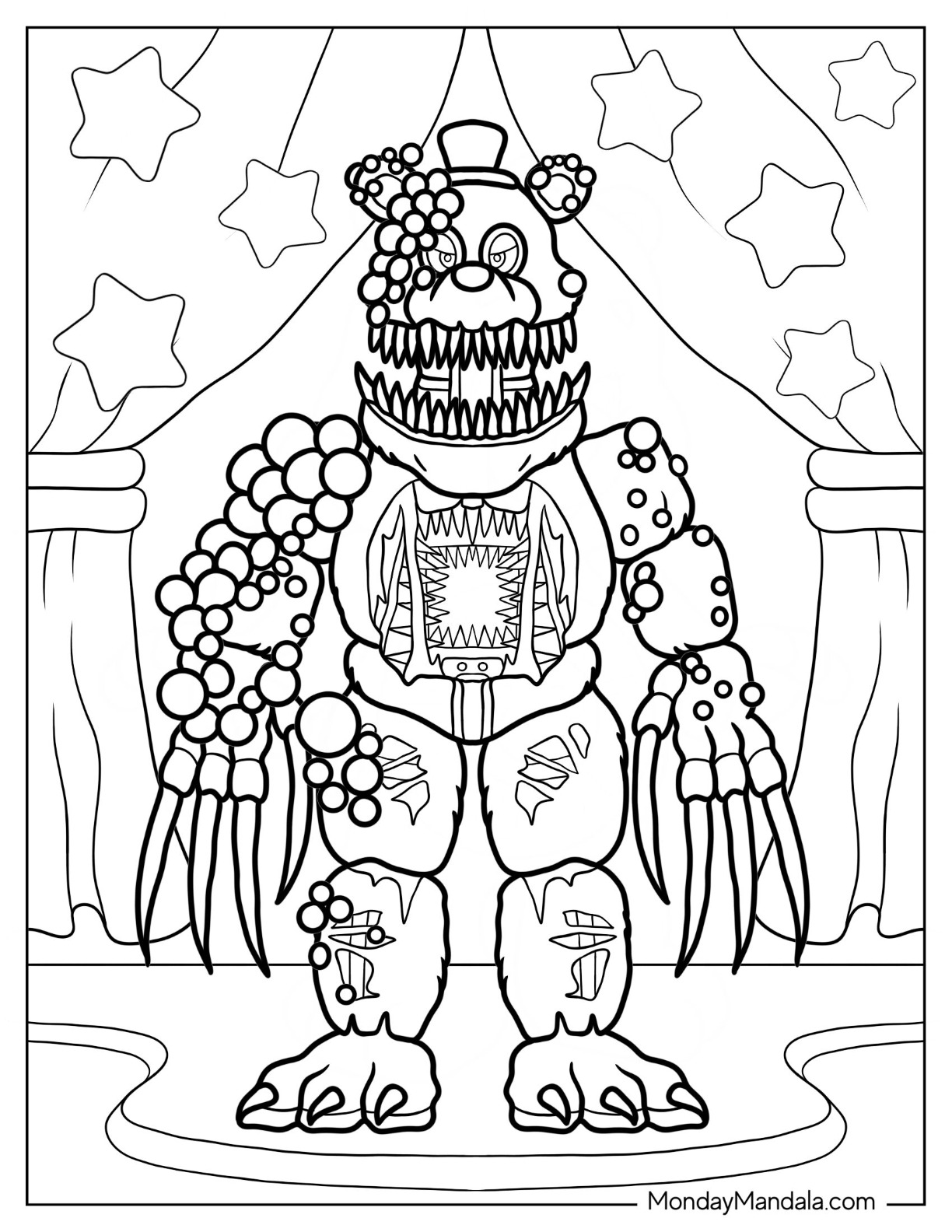 Five nights at freddies coloring pages free pdf printables