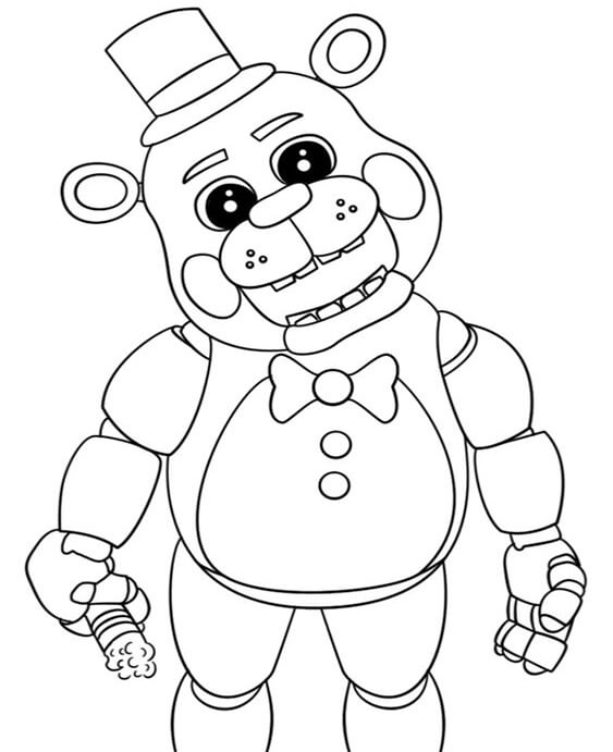 Free easy to print fnaf coloring pages