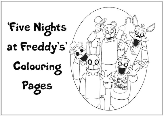 Five nights at freddys colouring book pack x a sheets rainy day holiday craft for children