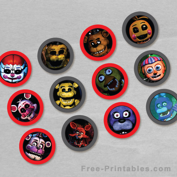 Free printable five nights at freddys cupcake toppers â free