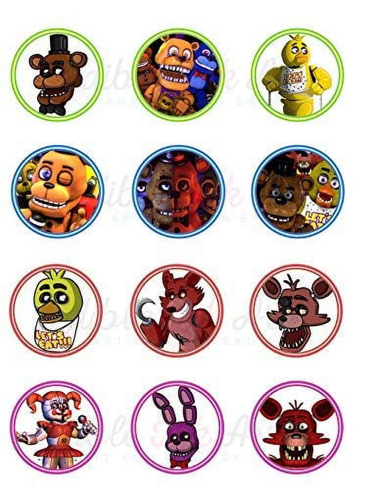 Fnaf five nights at freddys edible cupcake toppers images