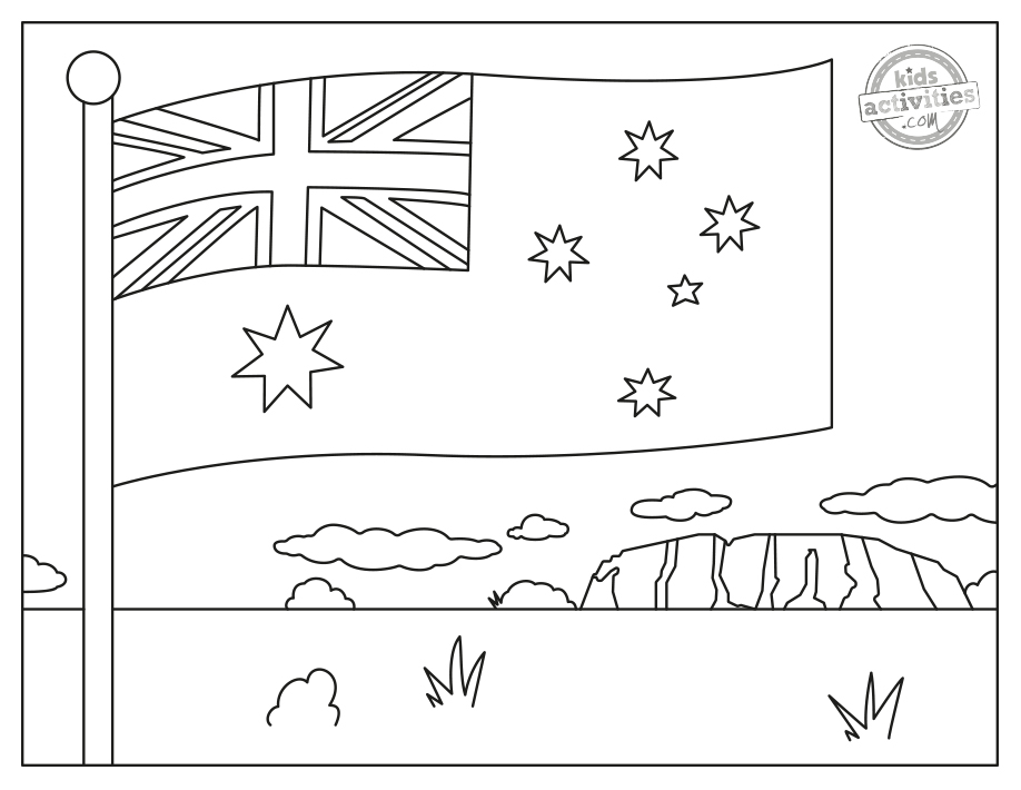 The symbolic australian flag coloring page kids activities blog