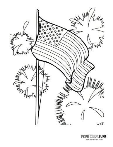 Fourth of july coloring pages independence day flags fireworks more at