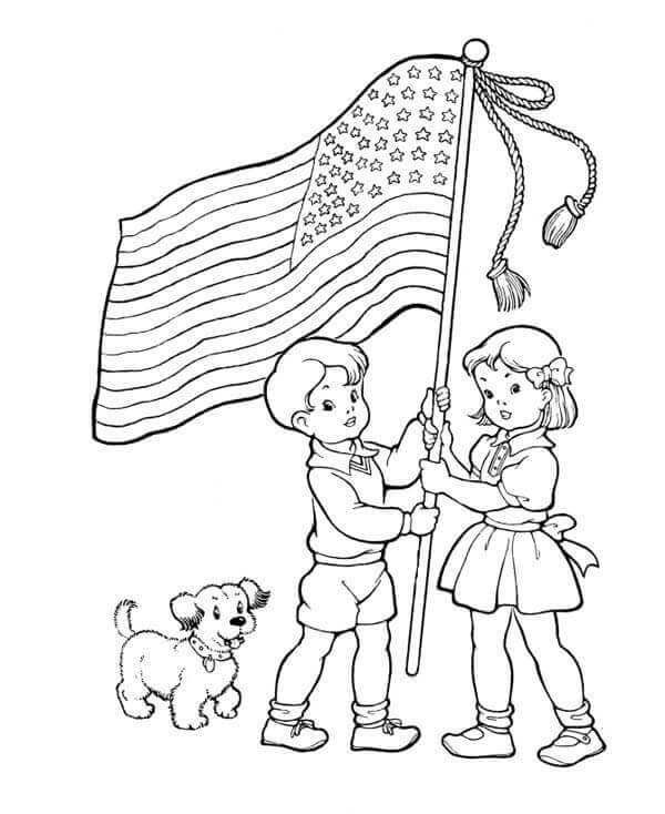 Printable flag day coloring pages