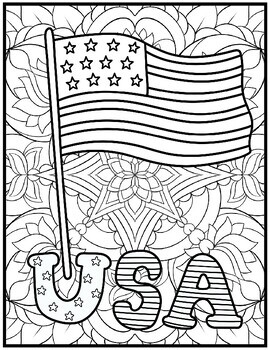 Mindfulness american flag day coloring pages by qetsy tpt