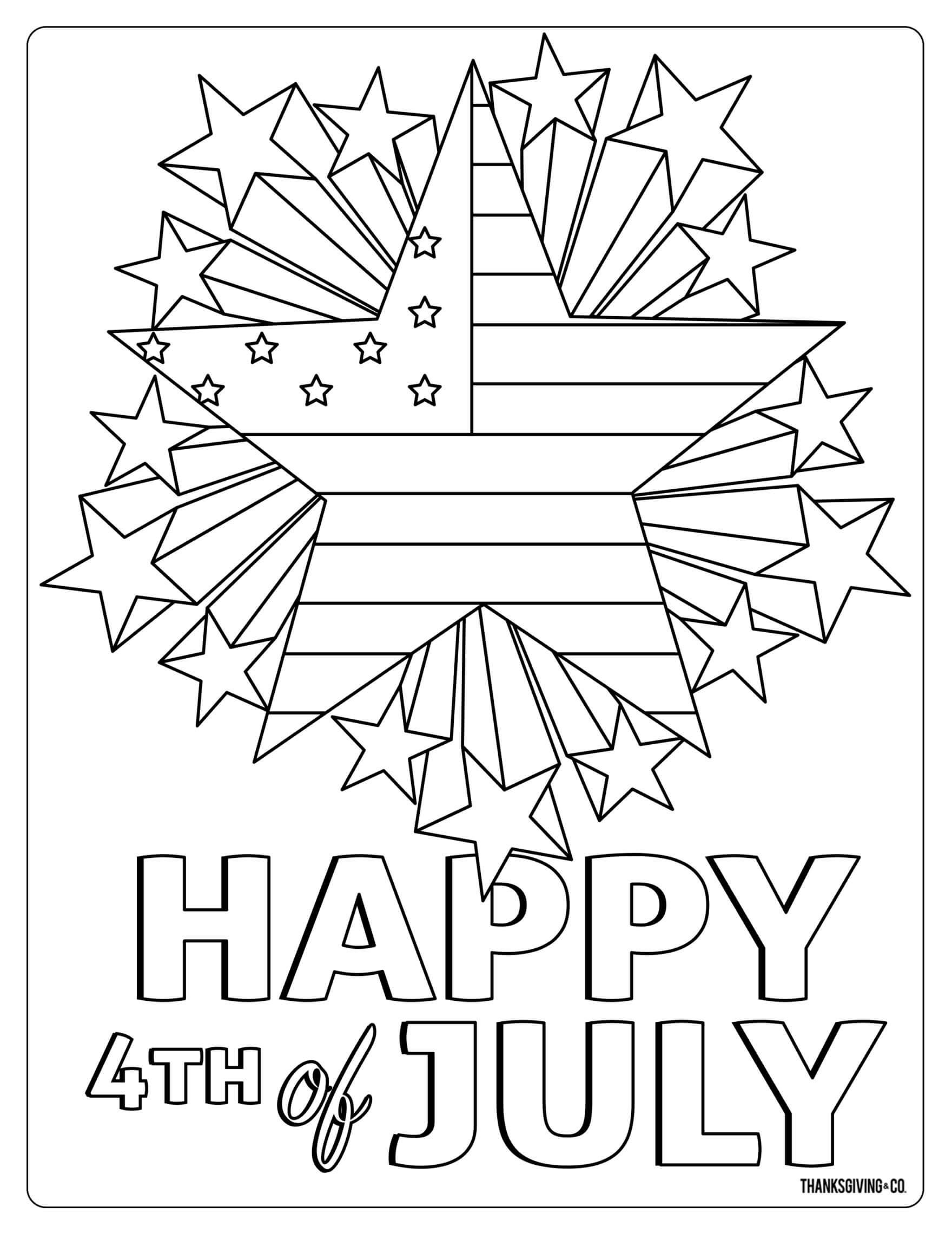 Printable independence day th of july coloring pages