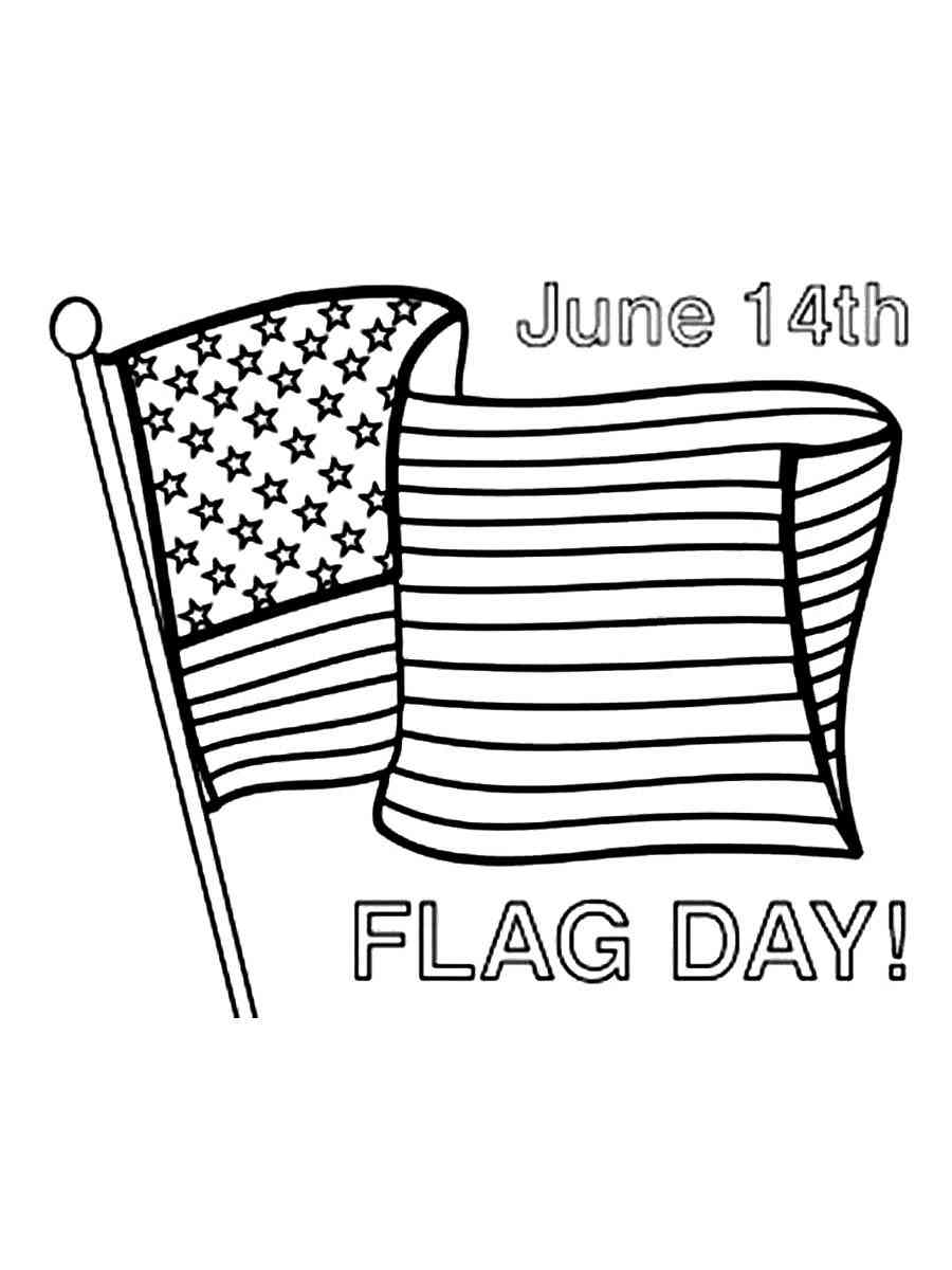 Flag day coloring page