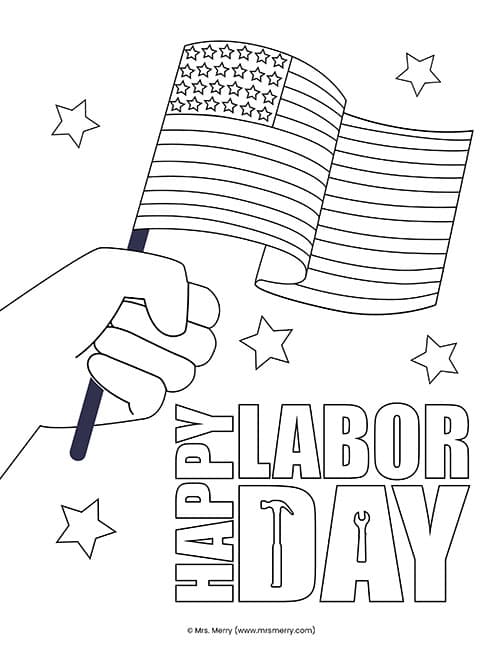 Labor day coloring pages printable mrs merry