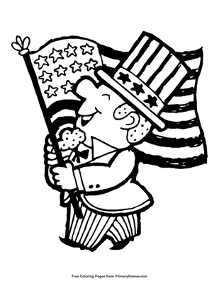 Uncle sam with us flag coloring page â free printable pdf from