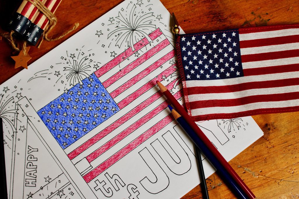 Grand old flag july th free coloring page