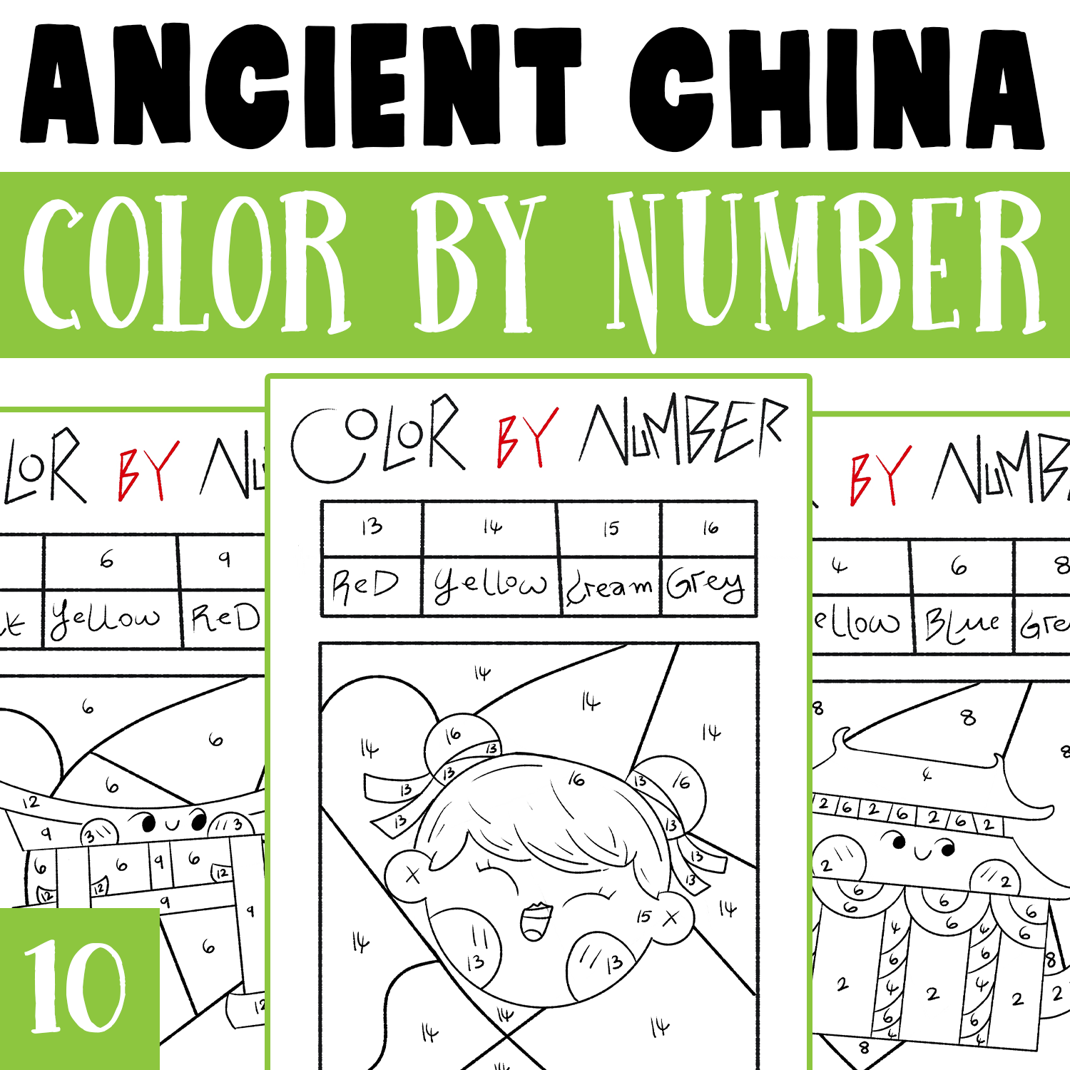 Ancient china color by number china culture coloring worksheets activities made by teachers