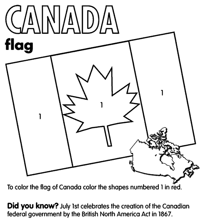 Canada flag coloring page