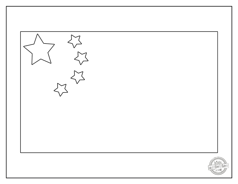 Printable china flag coloring page kids activities blog