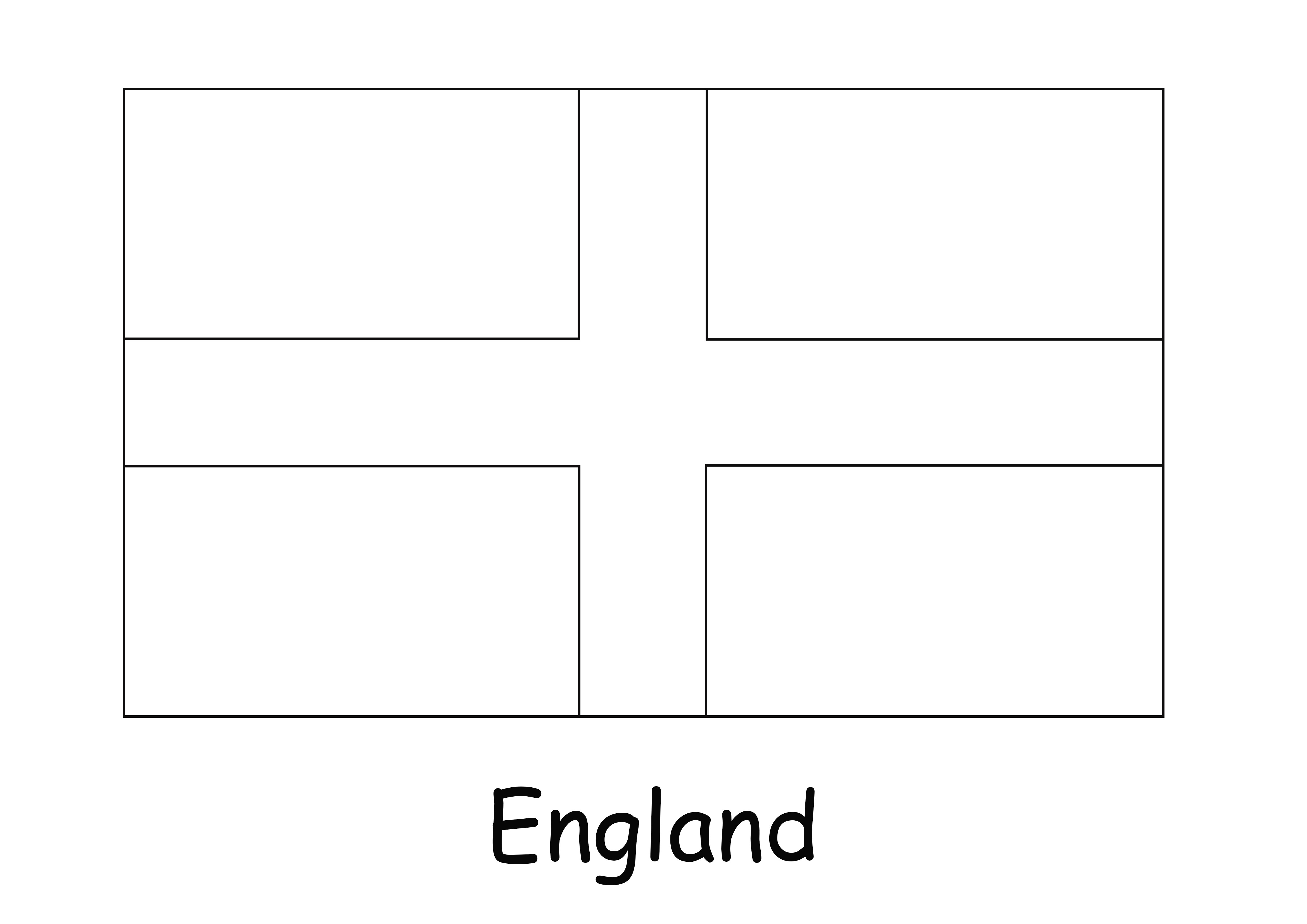 Super simple to color and easy to print england flag image for kids