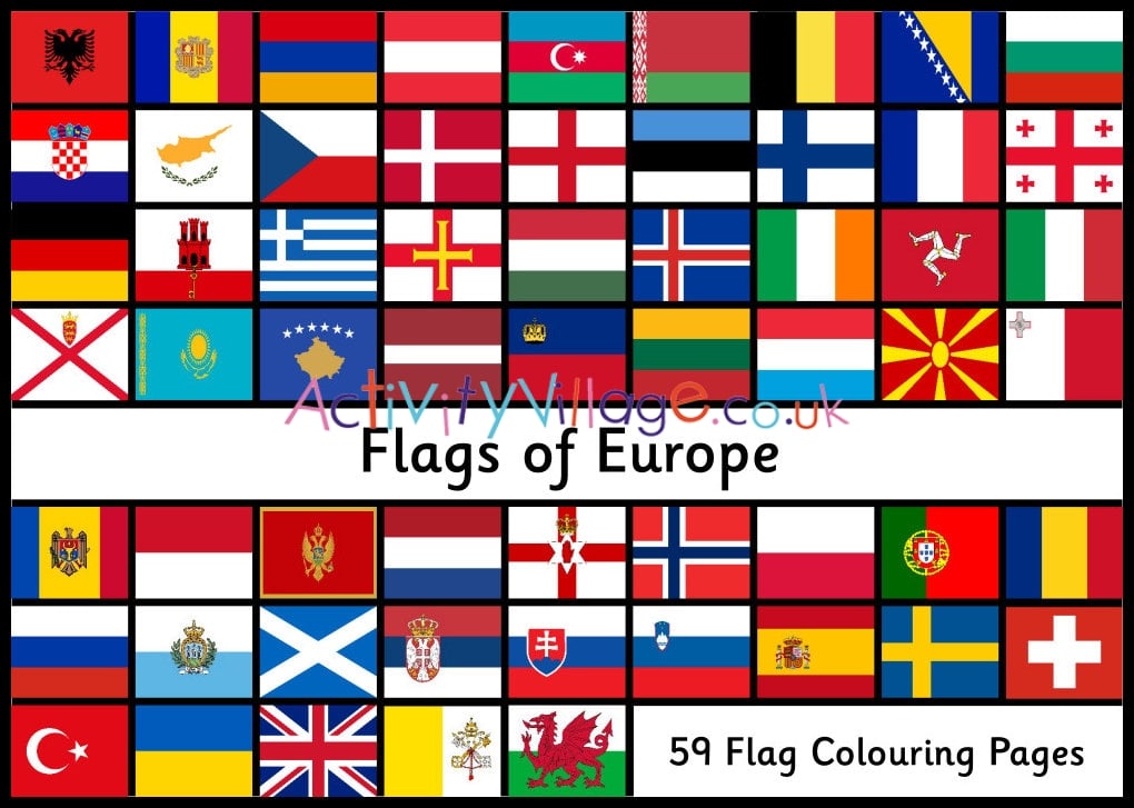 All flags of europe louring pages