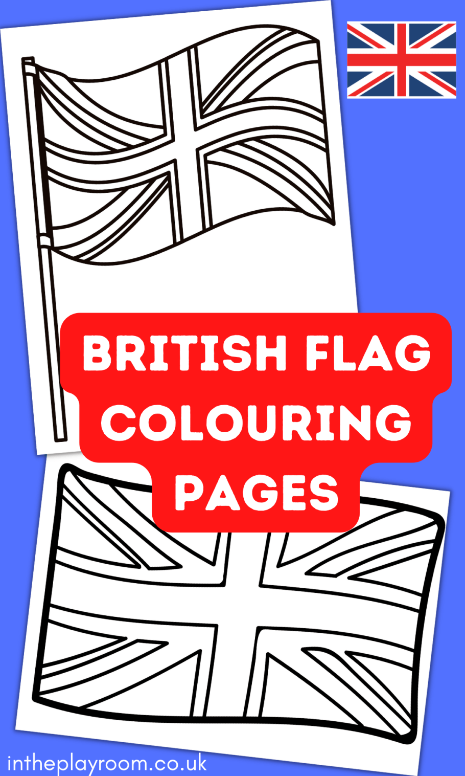 Free printable british flag louring pages