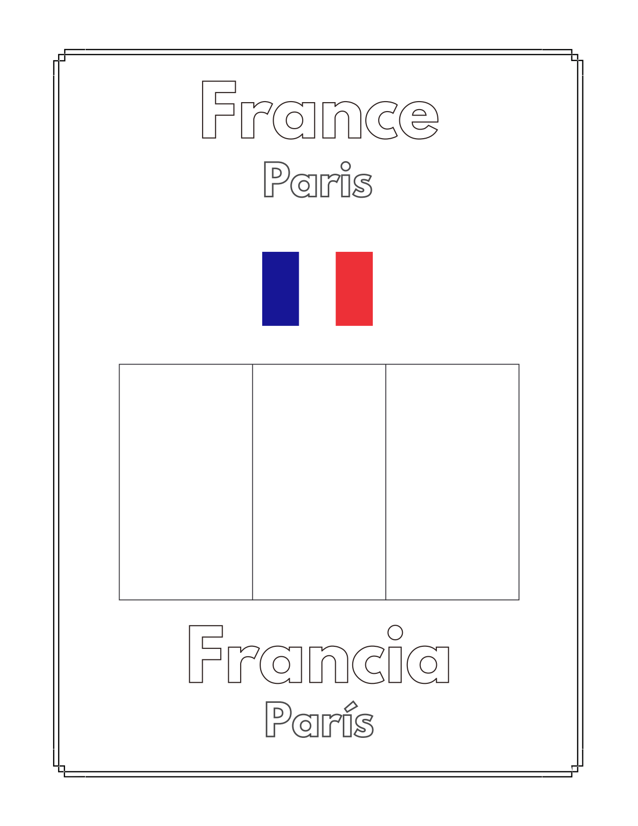 Countries flags capitals in europe bilingual coloring books with audio app